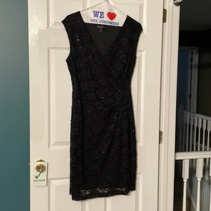 Black lace crosstop dress with sparkle